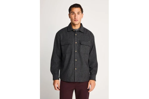 Funky Buddha Wool-Blend Utility Πουκάμισο Μακρυμάνικο Ανδρικό (FBM014-010-05-ANTHRACITE)