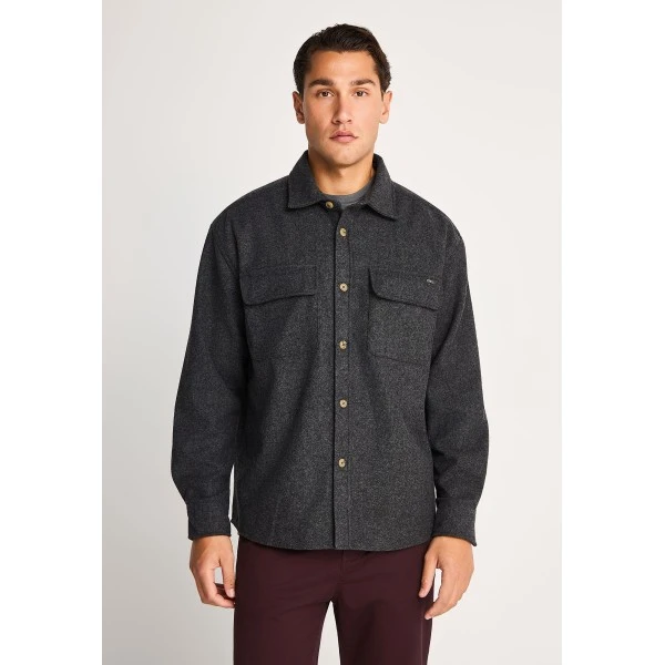 Funky Buddha Wool-Blend Utility Πουκάμισο Μακρυμάνικο Ανδρικό (FBM014-010-05-ANTHRACITE)