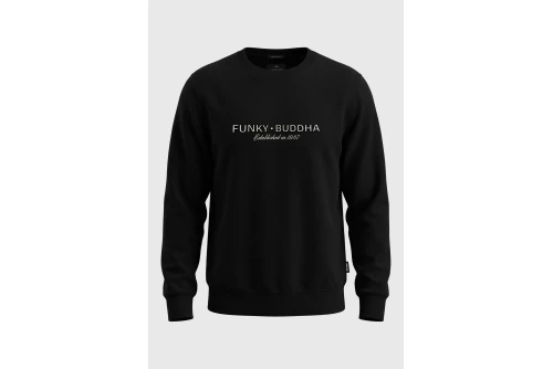Funky Buddha Ανδρικό Φούτερ Με Λαιμόκοψη (FBM014-012-06-BLACK)