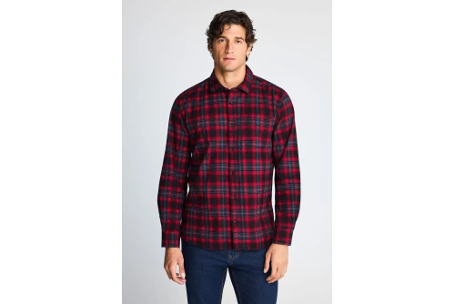 Funky Buddha Ανδρικό Πουκάμισο Καρό (FBM014-018-05-SCARLET-RED)