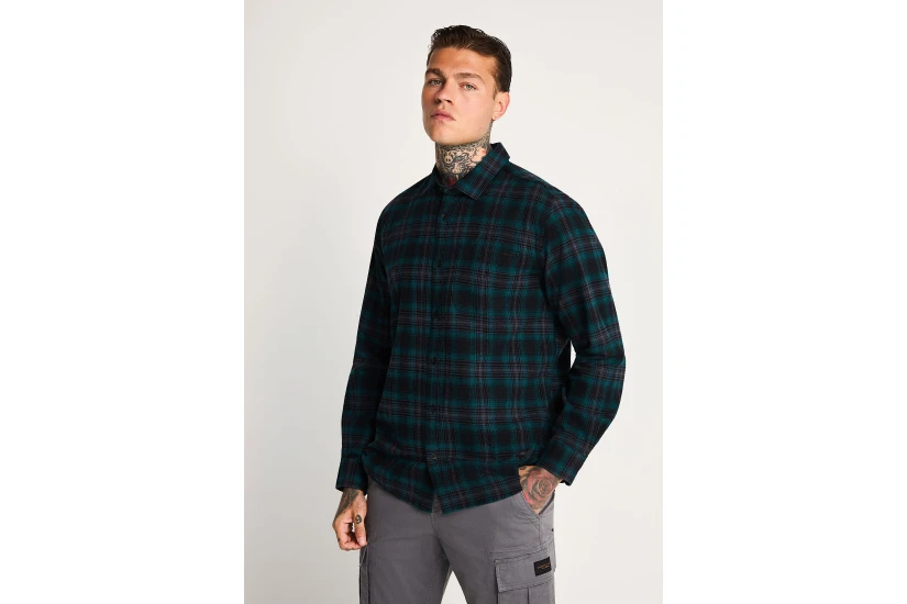 Funky Buddha Ανδρικό Πουκάμισο Καρό (FBM014-018-05-TEAL)
