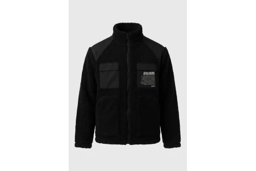 Funky Buddha High-Neck Fleece Ζακέτα Sherpa Ανδρική (FBM014-019-01-BLACK)