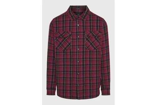 Funky Buddha Ανδρικό Πουκάμισο Καρό (FBM014-019-05-BURGUNDY)