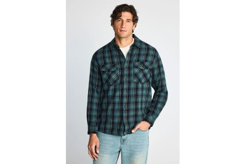Funky Buddha Ανδρικό Πουκάμισο Καρό (FBM014-019-05-WINTER-MOSS)