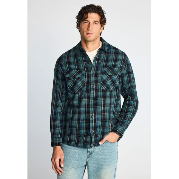 Funky Buddha Ανδρικό Πουκάμισο Καρό (FBM014-019-05-WINTER-MOSS)