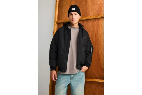 Funky Buddha Ανδρικό Bomber Τζάκετ (FBM014-022-01-BLACK)