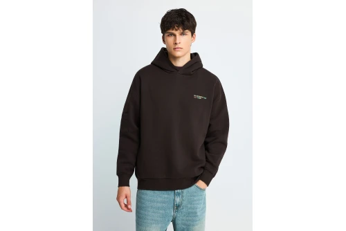 Funky Buddha Circular Back Graphic Hoodie Ανδρικό (FBM014-029-06-BITTER-CHOCOLATE)