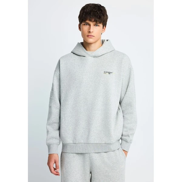 Funky Buddha Ανδρικό Φούτερ Με Κουκούλα (FBM014-029-06-GREY-MEL)