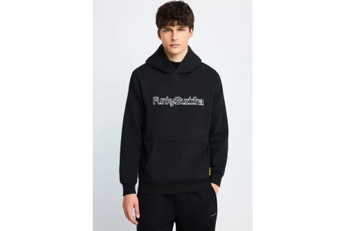 Funky Buddha Ανδρικό Φούτερ Με Κουκούλα (FBM014-030-06-BLACK)