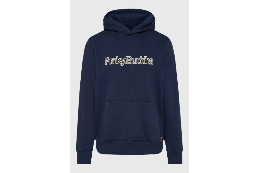 Funky Buddha Ανδρικό Φούτερ με Κουκούλα Μπλε Σκούρο