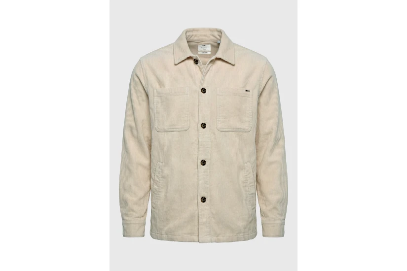 Funky Buddha Cotton Corduroy Πουκάμισο Μακρυμάνικο Ανδρικό (FBM014-035-05-FOG)