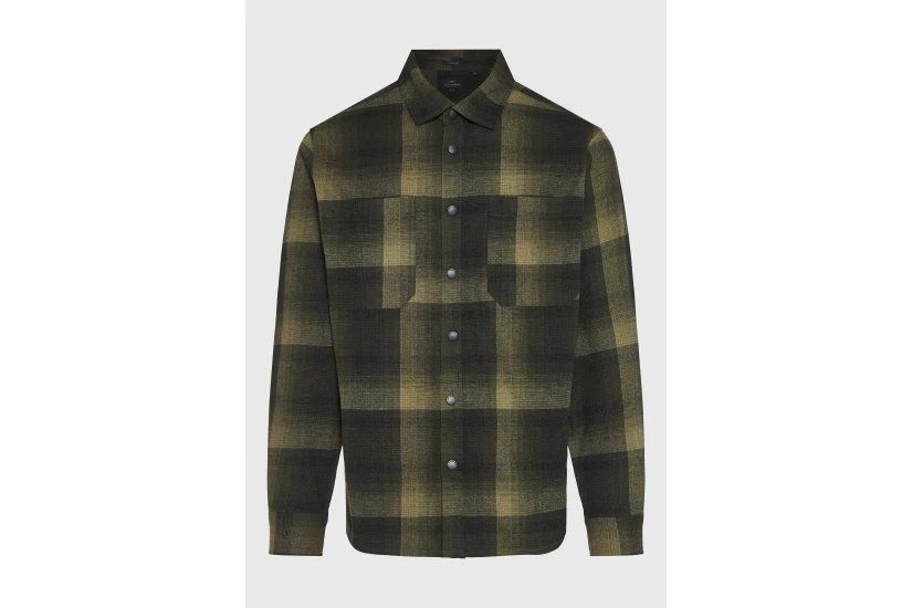 Funky Buddha Ανδρικό Πουκάμισο Καρό (FBM014-049-05-KHAKI)