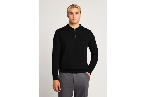 Funky Buddha Ανδρικό Πλεκτό Με Φερμουάρ (FBM014-051-09-BLACK)