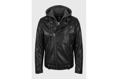 Funky Buddha Μπουφάν Δερματίνη Ανδρικό (FBM014-066-01-BLACK)