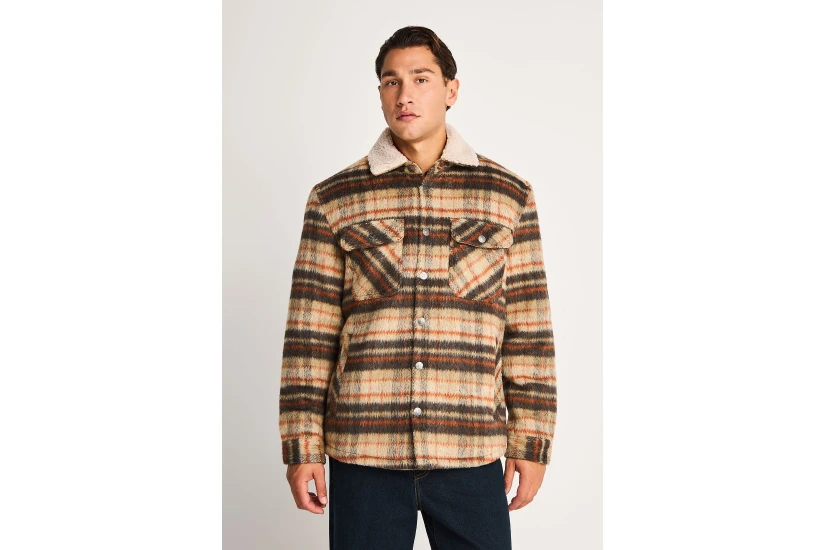Funky Buddha Plaid Jacket Ανδρικό (FBM014-070-01-PAPYRUS)