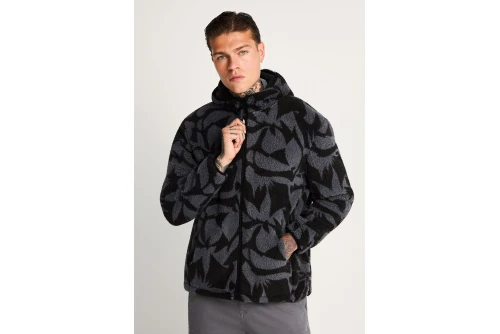 Funky Buddha All-Over Jacquard Pattern Ζακέτα Sherpa Ανδρική (FBM014-072-06-BLACK)