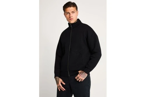 Funky Buddha Relaxed Fit Ζακέτα Βαμβακερή Ανδρική (FBM014-077-06-BLACK)