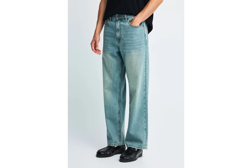 Funky Buddha Baggy Fit Ανδρικό Παντελόνι Τζιν Γαλάζιο