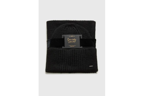 Funky Buddha Ανδρικό Κασκόλ Και Σκούφος (FBM014-092-10-BLACK)