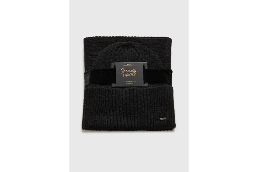 Funky Buddha Ανδρικό Κασκόλ Και Σκούφος (FBM014-092-10-BLACK)