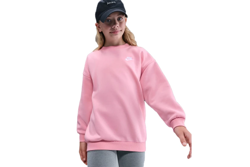 Nike Sportswear Club Fleece Παιδική Μακρυμάνικη Μπλούζα Ροζ