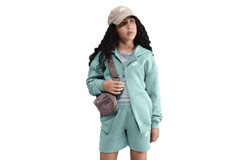 Nike Sportswear Club Fleece Παιδική Ζακέτα με Κουκούλα Οινοπνευματί