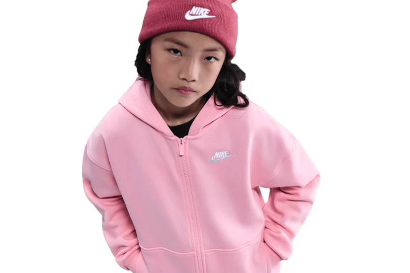 Nike Sportswear Club Fleece Παιδική Ζακέτα με Κουκούλα Ροζ