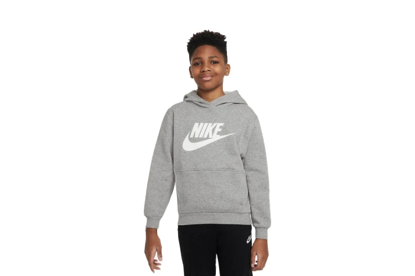 Nike Sportswear Club Fleece Παιδικό Φούτερ με Κουκούλα Γκρι Ανοιχτό