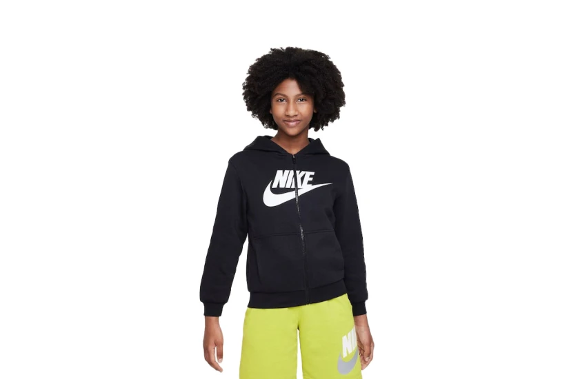 Nike Sportswear Club Fleece Παιδική Ζακέτα Με Κουκούλα Μαύρη