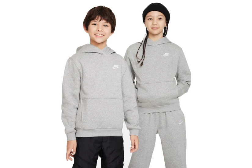 Nike Sportswear Club Fleece Παιδικό Φούτερ Με Κουκούλα Γκρι