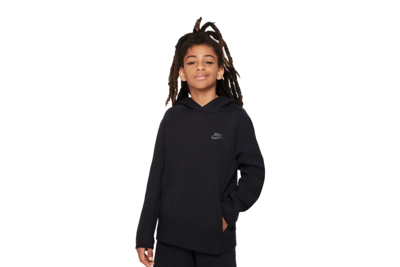 Nike Sportswear Tech Fleece Παιδικό Φούτερ Με Κουκούλα Μαύρο