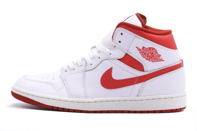 Jordan Air 1 Dune Red Mid Ανδρικά Sneakers Λευκά, Κόκκινα