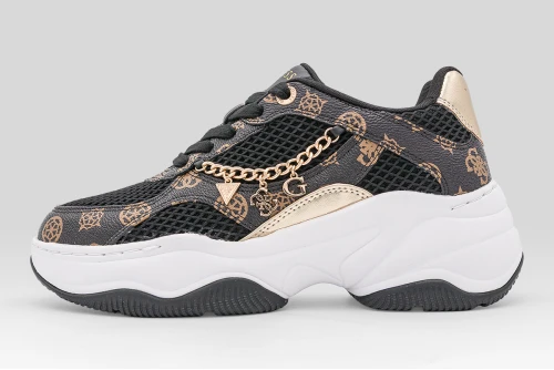 Guess Harpaa Logo Chain Sneakers (FLPHARFAL12 BLKBR)