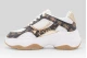 Guess Harpaa Logo Chain Γυναικεία Sneakers Λευκά, Καφέ, Χρυσά