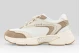 Guess Imeri Perforated Insert Γυναικεία Sneakers Εκρού, Καφέ, Λευκά, Χρυσά