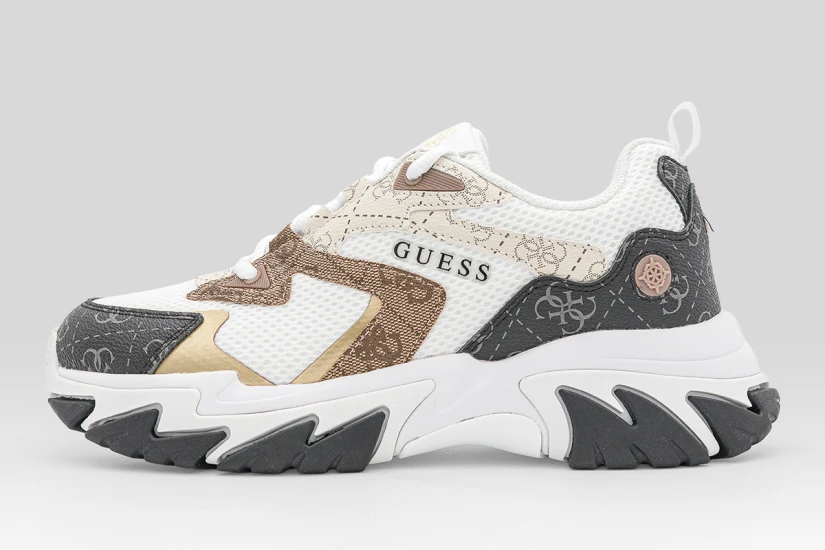 Guess Notiss Γυναικεία Sneakers Λευκά, Καφέ, Μαύρα