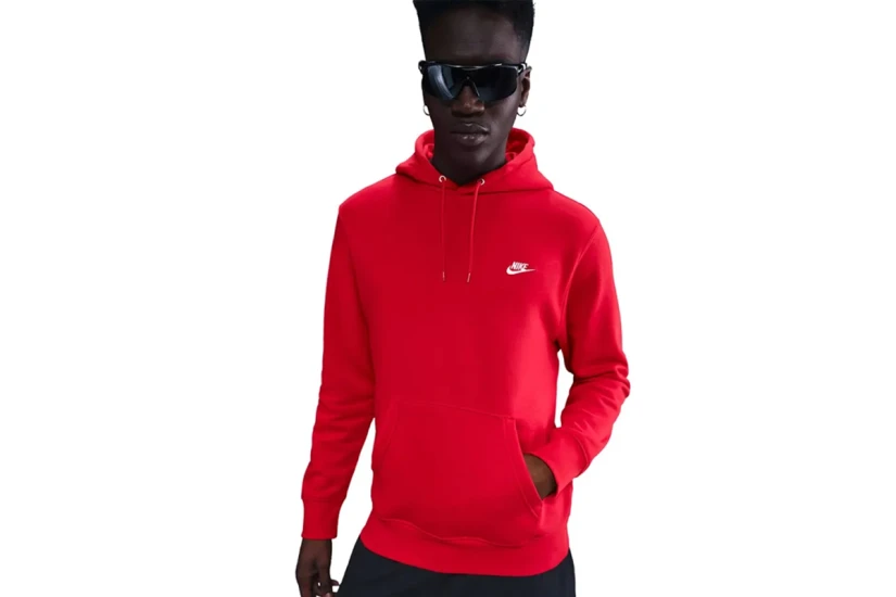Nike Club Fleece Ανδρικό Φούτερ Με Κουκούλα Κόκκινο