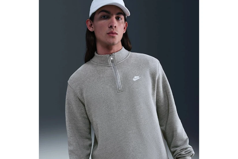 Nike Sportswear Club Fleece Ανδρική Μακρυμάνικη Μπλούζα Γκρι
