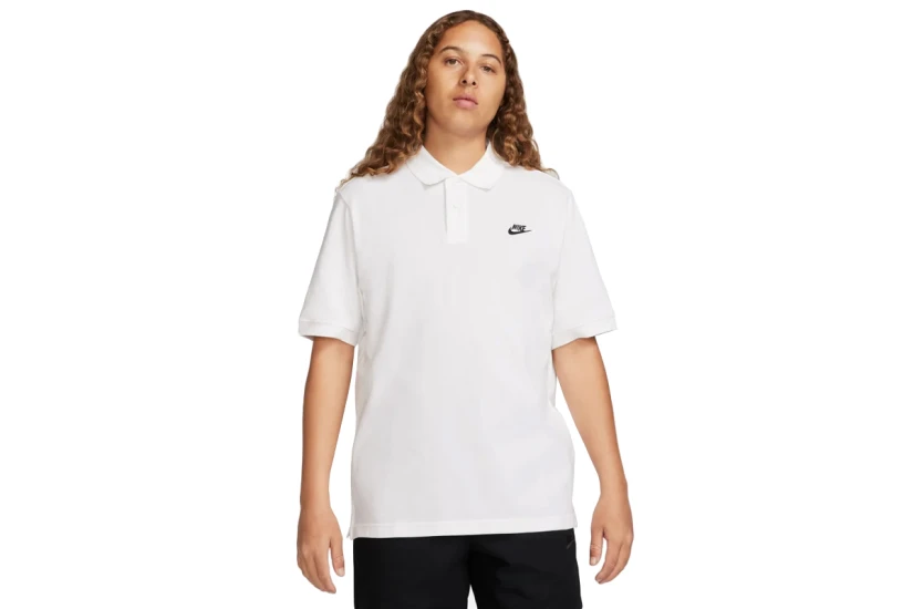 Nike Club Ανδρική Κοντομάνικη Polo Μπλούζα Λευκή