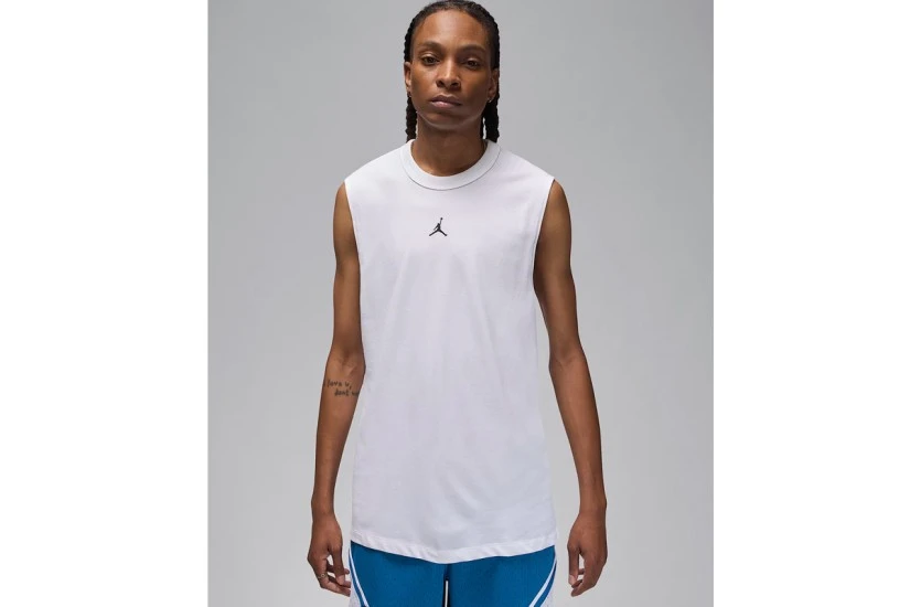 Jordan Sport Dri-FIT Ανδρική Αμάνικη Μπλούζα Λευκή