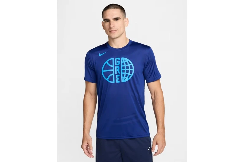 Nike Greece Practice Ανδρικό Κοντομάνικο T-Shirt Ρουά, Γαλάζιο