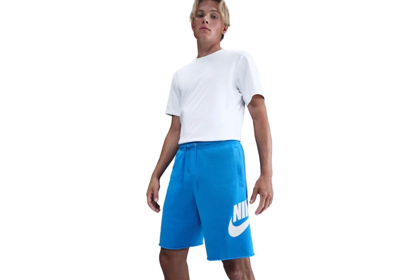 Nike Club French Terry Alumni Ανδρική Αθλητική Βερμούδα Μπλε, Λευκή