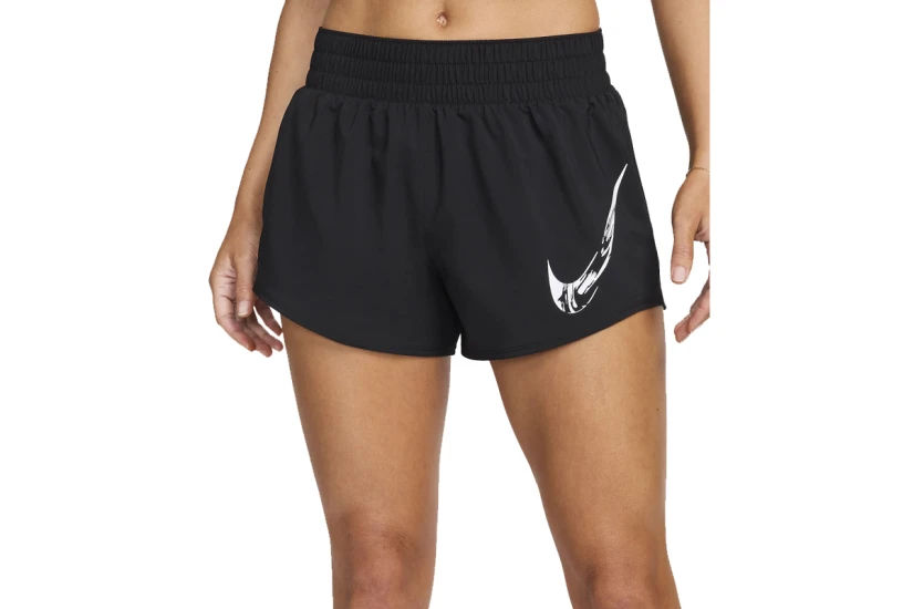 Nike One Dri-FIT Mid-Rise Brief-Lined Graphic Γυναικείο Αθλητικό Σορτς Μαύρο