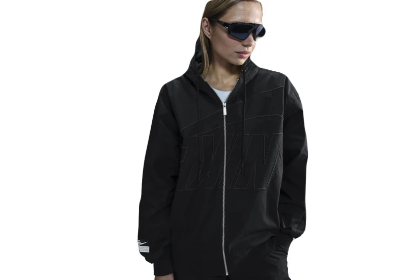 Nike Sportswear Γυναικείο Αντιανεμικό Μπουφάν με Κουκούλα Μαύρο