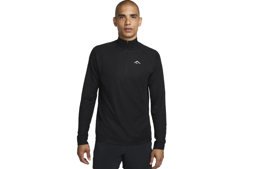 Nike Trail Dri-FIT Ανδρική Μακρυμάνικη Μπλούζα με Φερμουάρ Μαύρη
