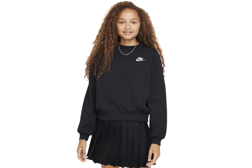 Nike Sportswear Club Fleece Boxy Παιδικό Φούτερ με Λαιμόκοψη Μαύρο