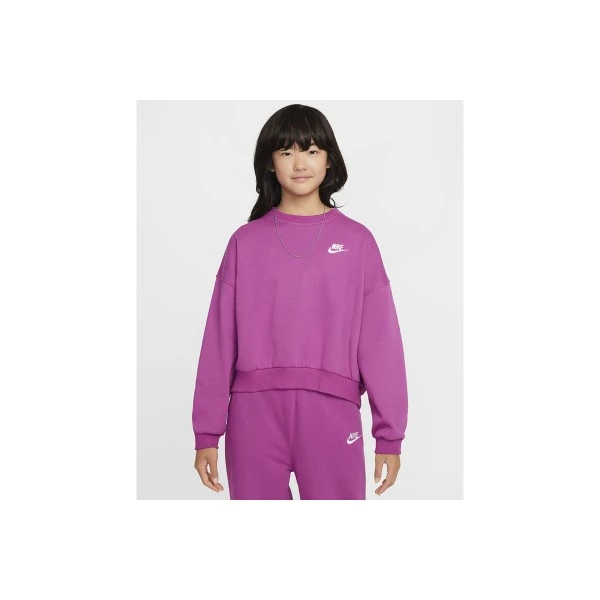 Nike Sportswear Club Fleece Boxy Μπλούζα Με Λαιμόκοψη (FZ9244 518)