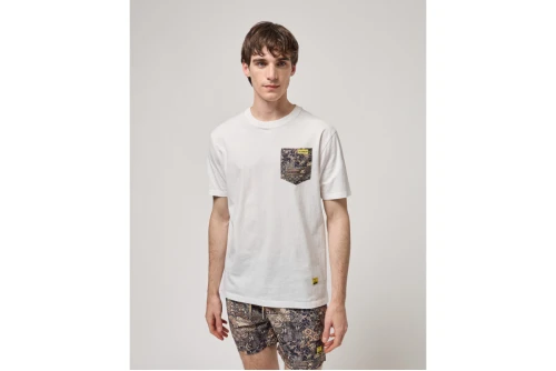 Gianni Lupo Patterened Chest Pocket T-Shirt Ανδρικό (GL655W WHITE)