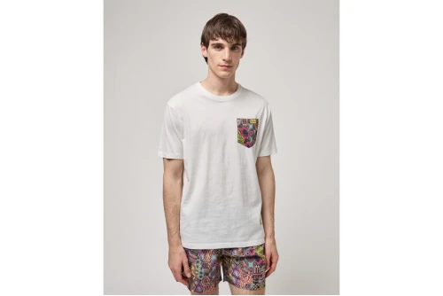 Gianni Lupo Patterened Chest Pocket T-Shirt Ανδρικό (GL658W WHITE)