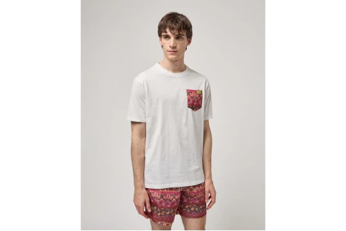 Gianni Lupo Patterened Chest Pocket T-Shirt Ανδρικό (GL666W WHITE)